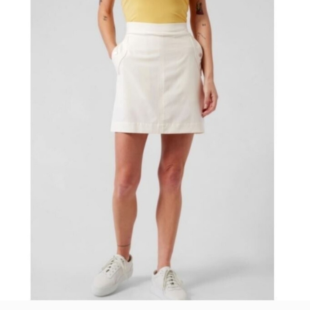 Athleta Cream A-Line Mini Skirt Casual
